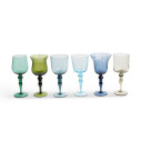 Diseguale Set 6 calici Vino + Set 6 tumbler Blu-Verde Bitossi Home dettaglio set Calici