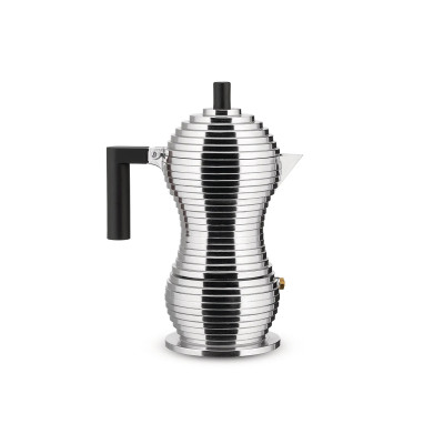 Alessi MDL02/1 B Pulcina Caffettiera espresso Alluminio-Nero 1 Tazza