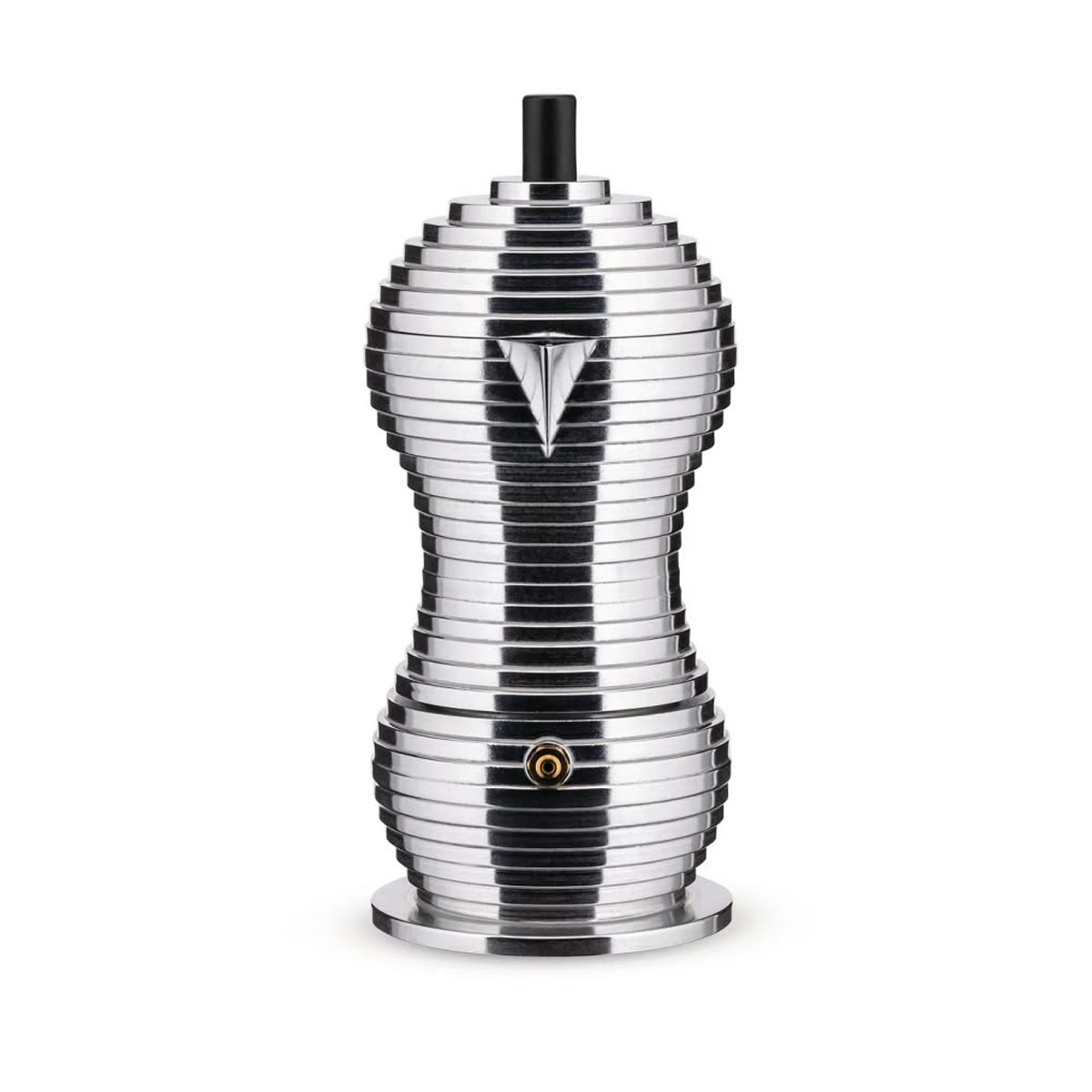 Alessi MDL02/3 B Pulcina Caffettiera espresso Alluminio-Nero 3 Tazze