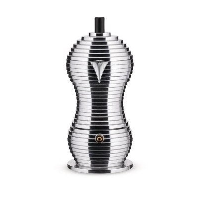 Alessi MDL02/3 B Pulcina Caffettiera espresso Alluminio-Nero 3 Tazze