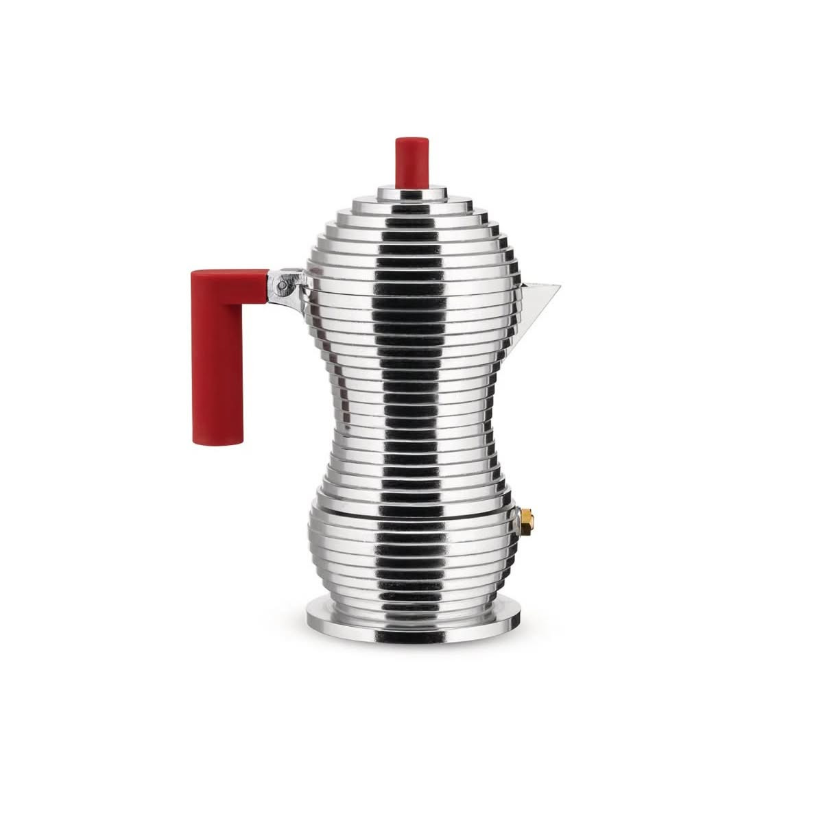Alessi MDL02/3 R Pulcina Caffettiera espresso Alluminio-Rosso 3 Tazze
