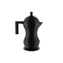Alessi MDL02/3 BB Pulcina Caffettiera espresso Nero 3 Tazze vista