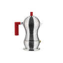 Alessi MDL02/3RFM Pulcina Caffettiera espresso Induzione Alluminio-Rosso 3 Tazze vista