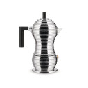 Alessi MDL02/6 B Pulcina Caffettiera espresso Alluminio-Nero 6 Tazze vista