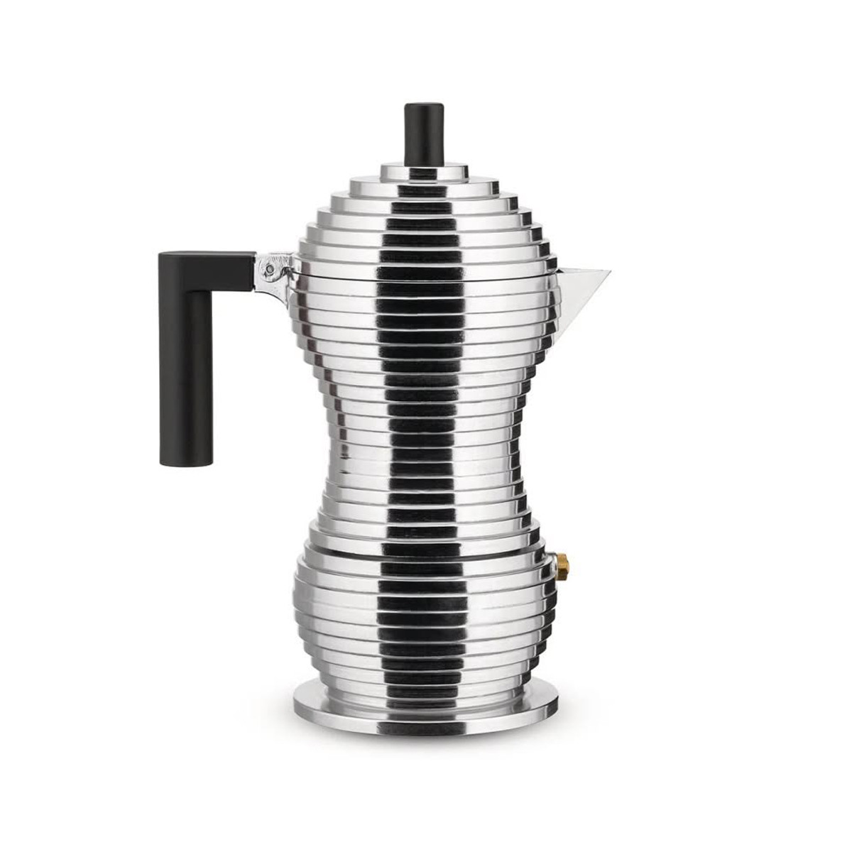 Alessi MDL02/6BFM Pulcina Caffettiera espresso Induzione Alluminio-Nero 6 Tazze 