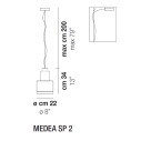 Medea SP 2 lampada a sospensione Vistosi dimensioni