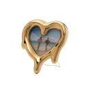 Melted Heart Gold Specchio e cornice per foto Seletti ambientazione