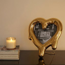 Melted Heart Gold Specchio e cornice per foto Seletti ambientazione