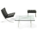 Knoll Mies Van Der Rohe Barcelona Relax Sgabello Pelle Venezia Edizione Speciale vista