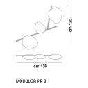 Modulor PP 3 lampada da parete Vistosi dimensioni
