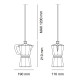 Moka 2516Q lampada a sospensione 9010 novantadieci dimensioni