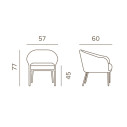 Monaco Armchair Grattoni dimensioni