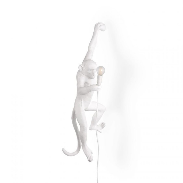 Monkey Lamp Hanging Left Hand White Seletti