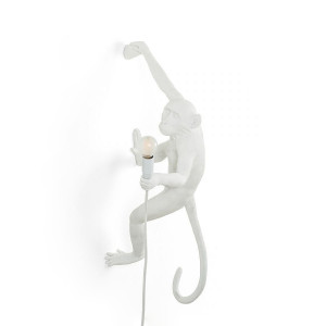 Monkey Lamp Hanging Right Hand White Seletti