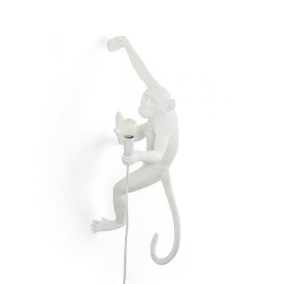 Monkey Lamp Hanging Right Hand White Seletti