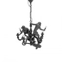 Monkey Lamp Chandelier Black Seletti vista