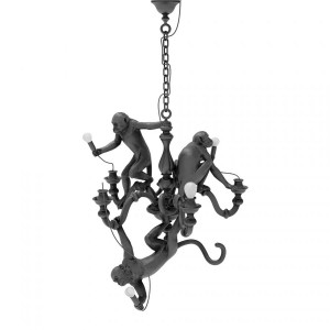 Monkey Lamp Chandelier Black Seletti