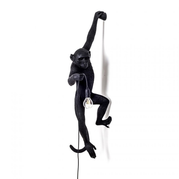 Monkey Lamp Hanging Left Hand Black Seletti