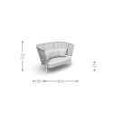 Moon Alu Divano Love Seat Talenti Outdoor dimensioni