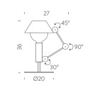 Mr. Light lampada da tavolo Nemo Lighting dimensioni
