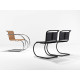 Knoll Mies Van Der Rohe MR Sedia con braccioli in midollino vista