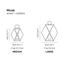 Muse lampada da esterno Contardi dimensioni