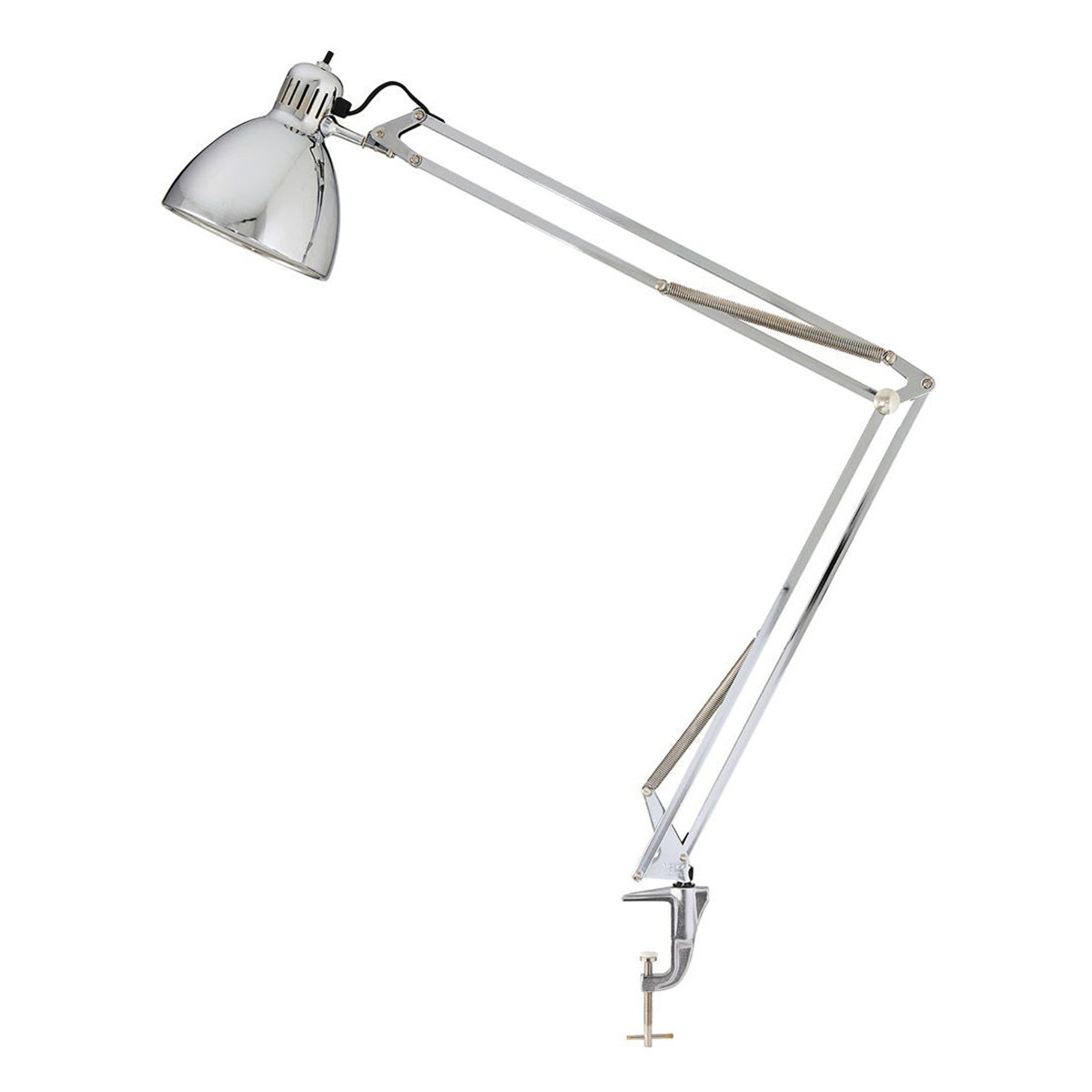 FontanaArte Naska Grande lampada da tavolo cromo con morsetto