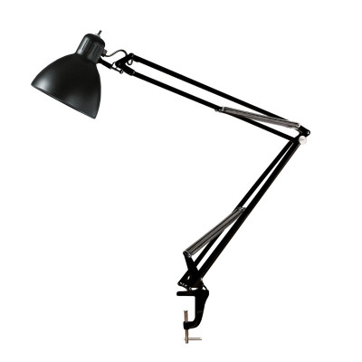 FontanaArte Naska Grande lampada da tavolo nera con morsetto