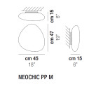 Neochic PP M lampada da parete-soffitto Vistosi dimensioni