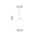 Artemide NH 22 Ceiling lampada da soffitto dimensioni
