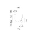 Artemide NH S1 14 lampada a sospensione dimensioni 