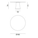 Noa 36 Tavolo Ø 160 Gervasoni dimensioni