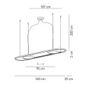 Nucleo L 160 lampada a sospensione Modo Luce dimensioni