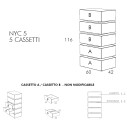 NYC Cassettiera 5 cassetti Minottiitalia specifiche