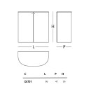 Oltralpe Mobile contenitore H 95 Glas dimensioni