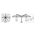 Ombrellone Alu Poker Dark 6x6 Scolaro dimensioni
