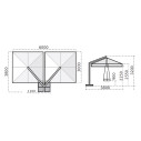 Ombrellone Alu Double Dark 3x6 Scolaro dimensioni
