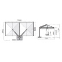Ombrellone Alu Double Dark 3,5x7 Scolaro dimensioni
