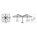 Ombrellone Alu Poker Starwhite 7x7 Scolaro dimensioni