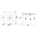 Ombrellone Astro Carbon 3x3 Scolaro dimensioni