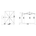 Ombrellone Astro Carbon 3x4 Scolaro dimensioni