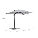 Ombrellone Braccio Ines 2x3 antracite-grigio chiaro Bizzotto dimensioni