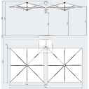 Ombrellone Dual-V Starwhite 3x6 Scolaro dimensioni