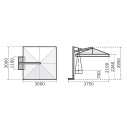 Ombrellone Galileo Dark 3x3 Scolaro dimensioni