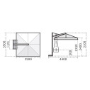 Ombrellone Galileo Starwhite 3,5x3,5 Scolaro dimensioni