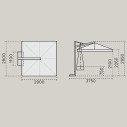 Ombrellone Galileo Wood 3x3 Scolaro dimensioni