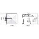 Ombrellone Leonardo Braccio 3x3 Scolaro dimensioni