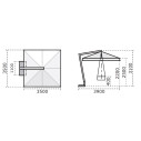 Ombrellone Leonardo Braccio 3,5x3,5 Scolaro dimensioni