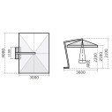 Ombrellone Napoli Braccio 3x4 Scolaro dimensioni
