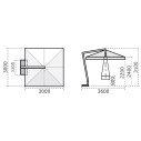 Ombrellone Palladio Braccio 3x3 Scolaro dimensioni